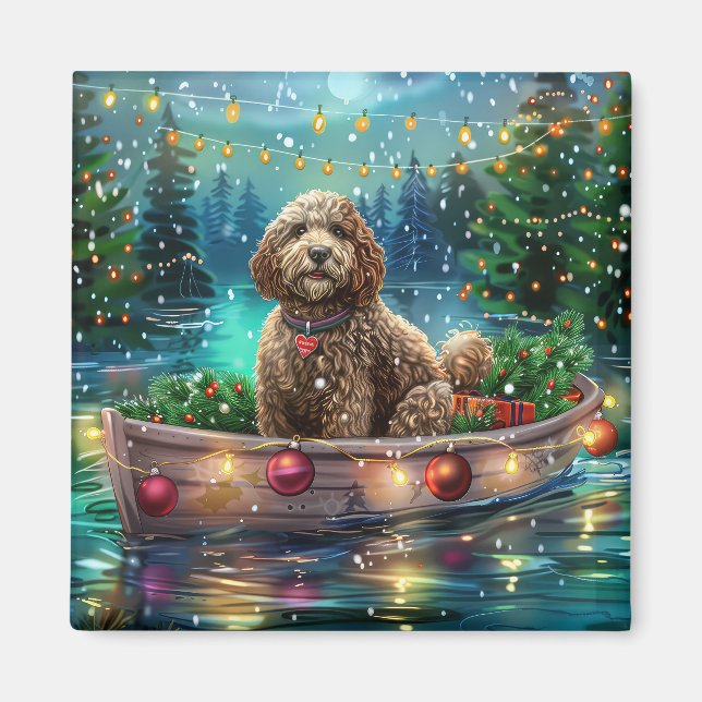 Aimant Voyage de Noël festif du Cockapoo (Devant)