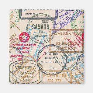 Aimant Voyage de timbres de passeport