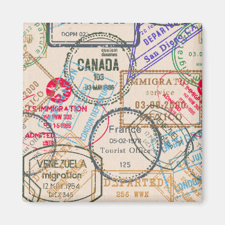 Aimant Voyage de timbres de passeport