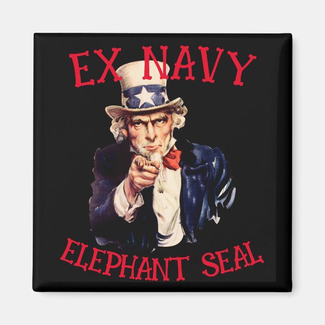 Aimant Voyage de vacances de l'éléphant marin ex-marine D (Devant)
