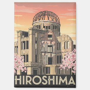 Aimant Voyage Dôme de la Paix Hiroshima Japon Vintage