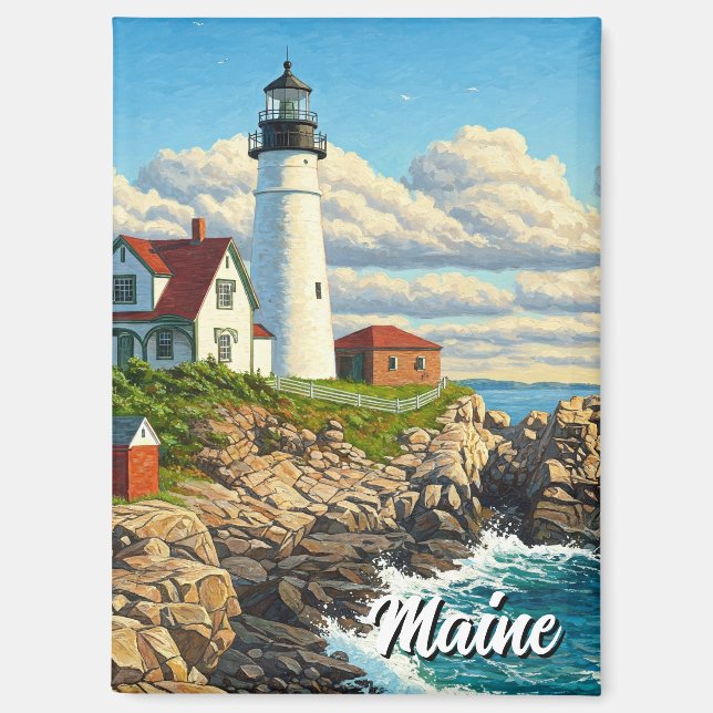 Aimant Voyage du phare du Maine (Recto)