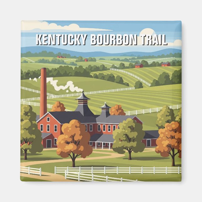 Aimant Voyage du sentier du Kentucky Bourbon (Devant)