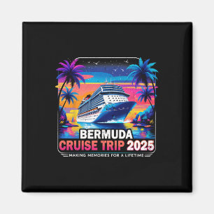 Aimant Voyage en croisière aux Bermudes 2025 Cadeau de va