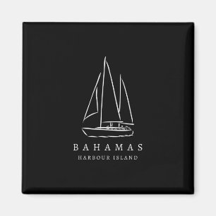 Aimant Voyage en yacht Hamas Harbour Island Souvenir Bate