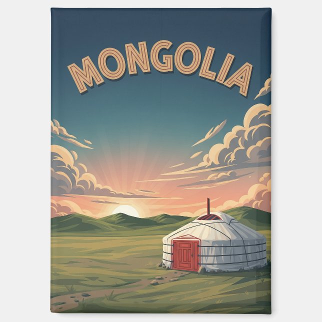 Aimant Voyage en yourte en Mongolie (Recto)