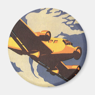 Aimant Voyage et transport vintage Avion en vol