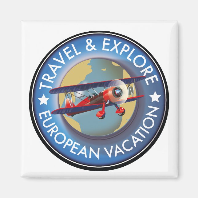 Aimant Voyage & Exploration Europe Vacances (Devant)