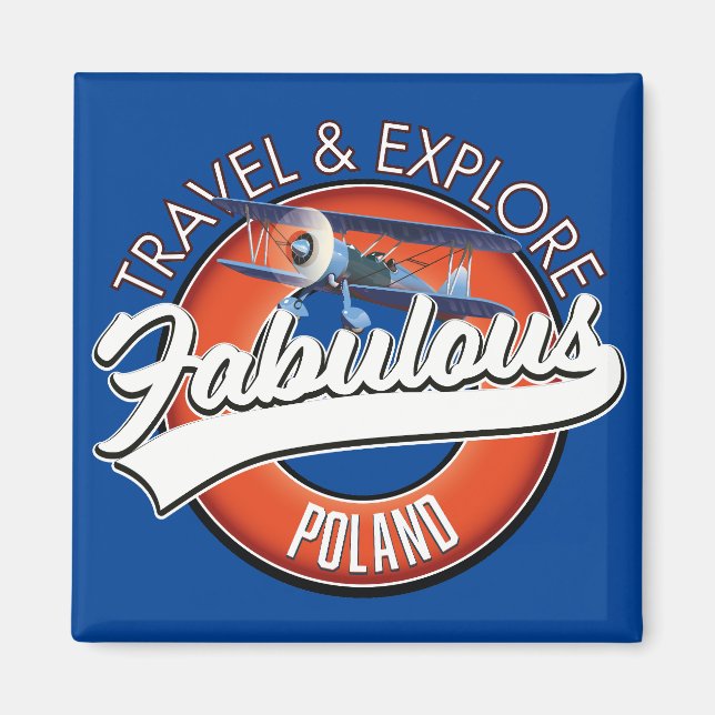 Aimant voyage explorer fabuleux logo Pologne (Devant)
