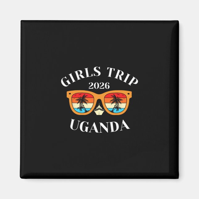 Aimant Voyage Filles 2026 Ouganda Vacances de Printemps 2 (Devant)