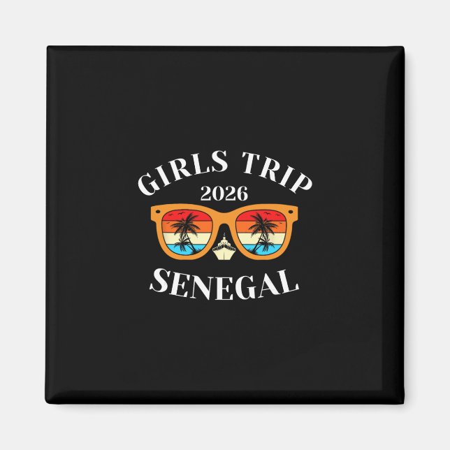 Aimant Voyage Filles 2026 Sénégal Vacances de printemps 2 (Devant)