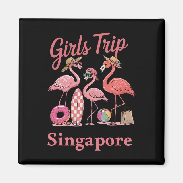 Aimant Voyage Filles Singapour Vacances  (Devant)