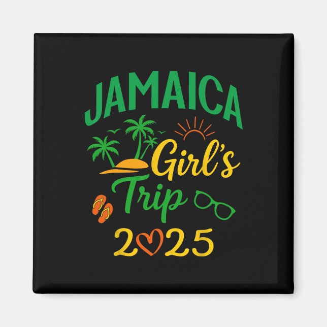 Aimant Voyage Jamaïque Filles 2025-vacances Caraïbes cool (Devant)