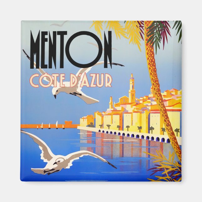 Aimant Voyage millésime Menton France (Devant)