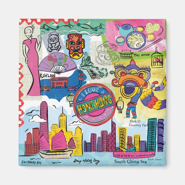 Aimant Voyage mondial - Hong Kong (Devant)