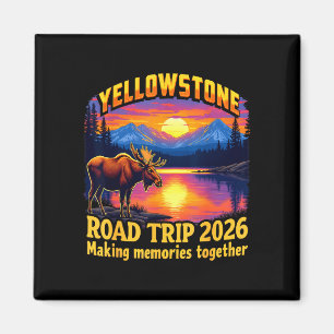 Aimant Voyage rétro à Yellowstone 2026 vacances d'été