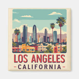 Aimant Voyage Rétro Los Angeles Californie