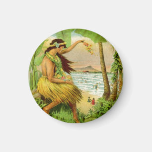 Aimant Voyage vintage en Hawaï