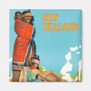 Aimant Voyage vintage en Nouvelle-Zélande