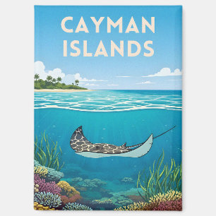 Aimant Voyage Vintage Îles Caïmans Nature Sous-Marine