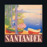 Aimant Voyage vintage Santander Espagne<br><div class="desc">Aimant voyage vintage Santander Espagne</div>