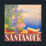 Aimant Voyage vintage Santander Espagne<br><div class="desc">Aimant voyage vintage Santander Espagne</div>