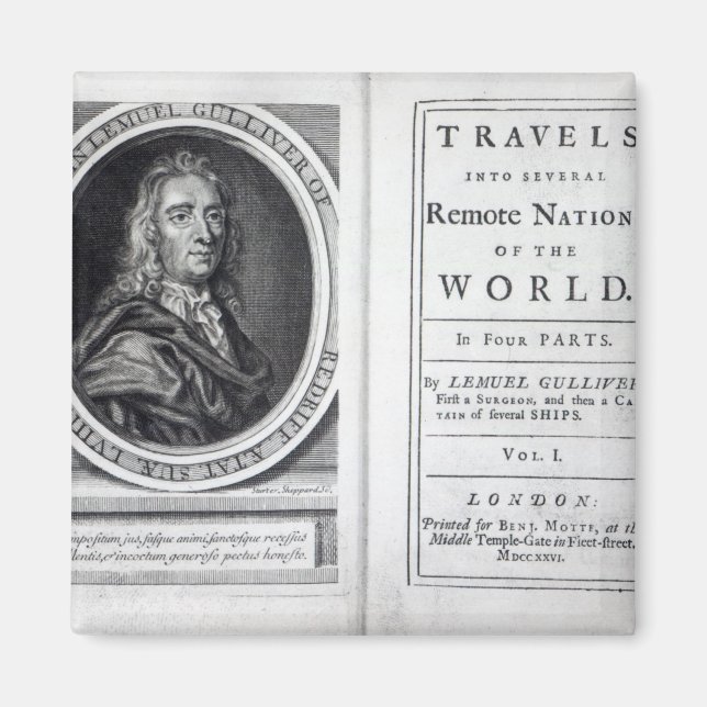 Aimant 'Voyages de Gulliver' par Jonathan Swift, 1726 (Devant)