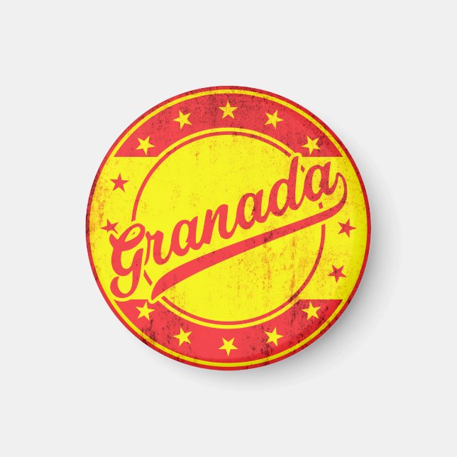 Aimant Voyageur mondial - Grenade, Espagne (Devant)