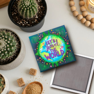 Aimant Voyons dans le monde Fun tendance Inspirivity