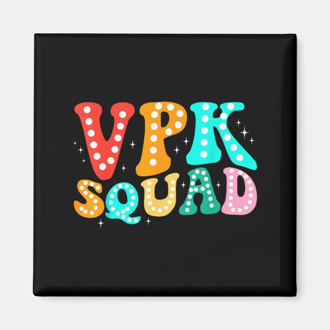 Aimant VPK Squad Drôle Retour À L'école Enseignants Élève (Devant)