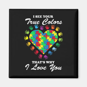 Aimant Vrai Couleurs Puzzle Coeur Cool Sensibilisation su