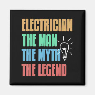 Aimant Vrai Master Power Icon Humour Légende Electricien