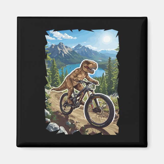 Aimant VTT de dinosaure à travers la piste forestière  (Devant)