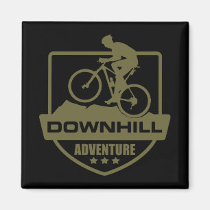 Aimant VTT Downhill en montagne
