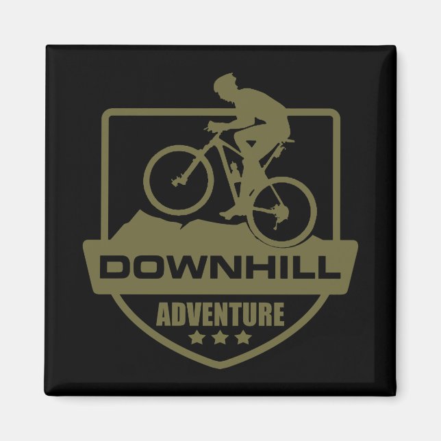 Aimant VTT Downhill en montagne (Devant)