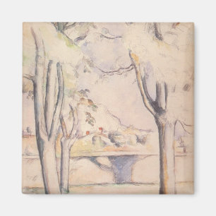 Aimant Vue à travers les arbres par Paul Cezanne, Art Vin