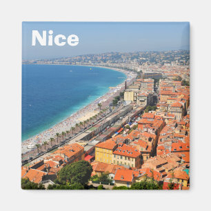 Aimant Vue aérienne de la Côte d'Azur à Nice, France
