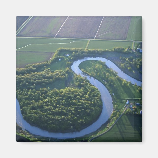 Aimant Vue aérienne de la rivière Rouge du Nord (Devant)