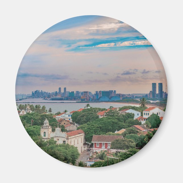 Aimant Vue aérienne de Olinda et Recife Pernambuco Brésil (Devant)