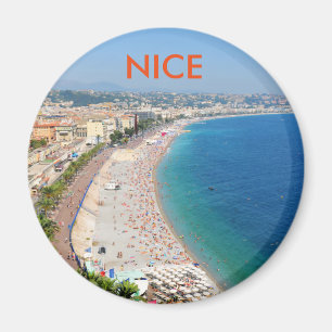 Aimant Vue aérienne de plage à Nice, France