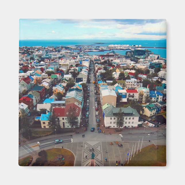 Aimant Vue aérienne de Reykjavik (Devant)