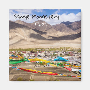 Aimant Vue aérienne du monastère de Samye - Tibet, Asie