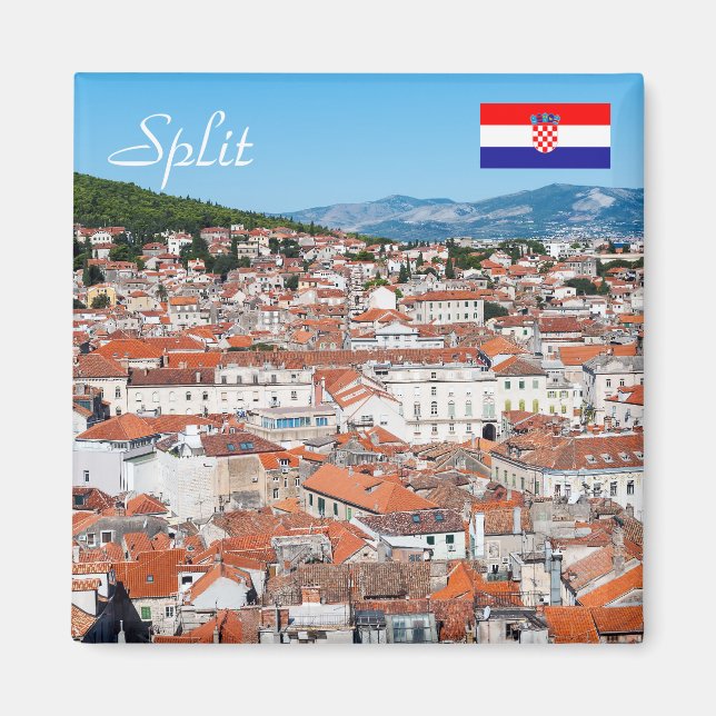 Aimant Vue aérienne sur la ville de Split - Dalmatie, Cro (Devant)