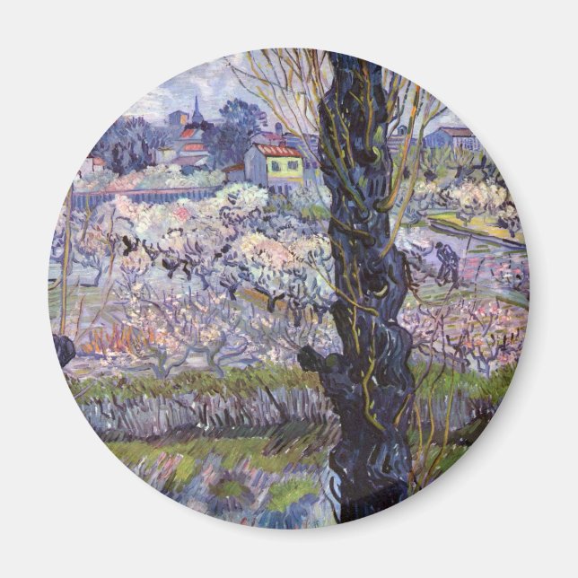 Aimant Vue de Arles Jardin en fleurs de Van Gogh (Devant)