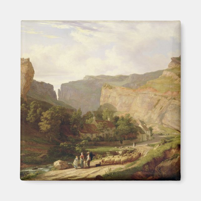 Aimant Vue de la gorge du Cheddar (huile sur toile) (Devant)