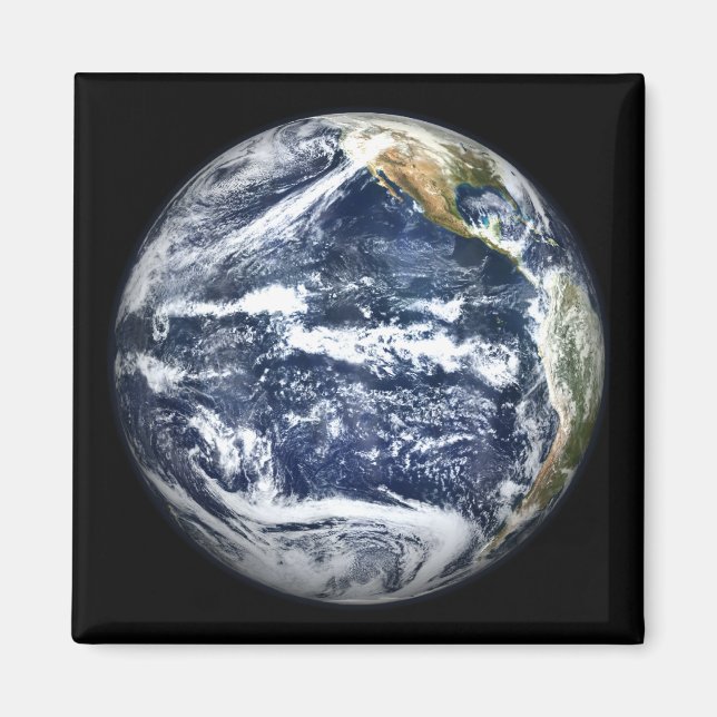 Aimant Vue de la Terre entière centrée sur l'océan Pacifi (Devant)