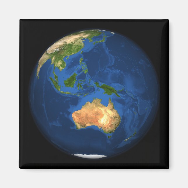 Aimant Vue de la Terre entière montrant Indonésie, Océan (Devant)