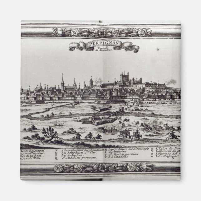 Aimant Vue de Perpignan, sud de la France, vers 1645 (Devant)