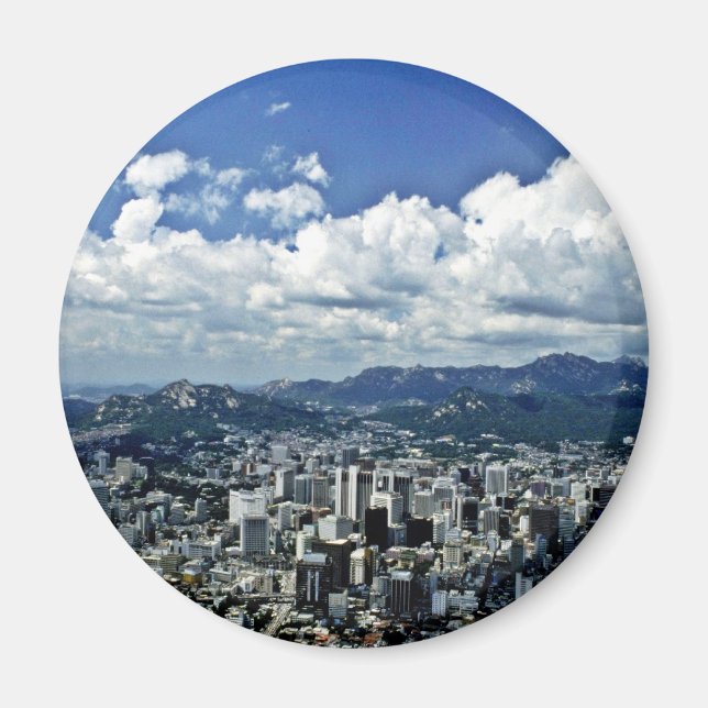 Aimant Vue De Séoul Depuis Namsan (Devant)