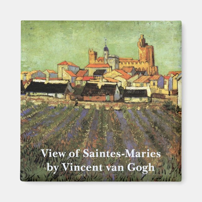 Aimant Vue des Saintes Maries par Vincent van Gogh (Devant)